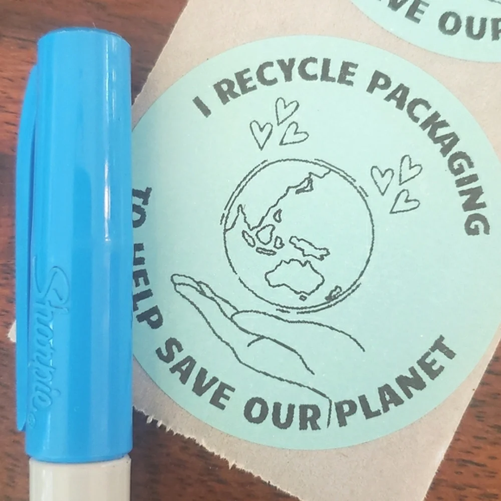3/$15 50pc 2” Large Round Recycle Packaging Stickers Shipping Labels Blue Green